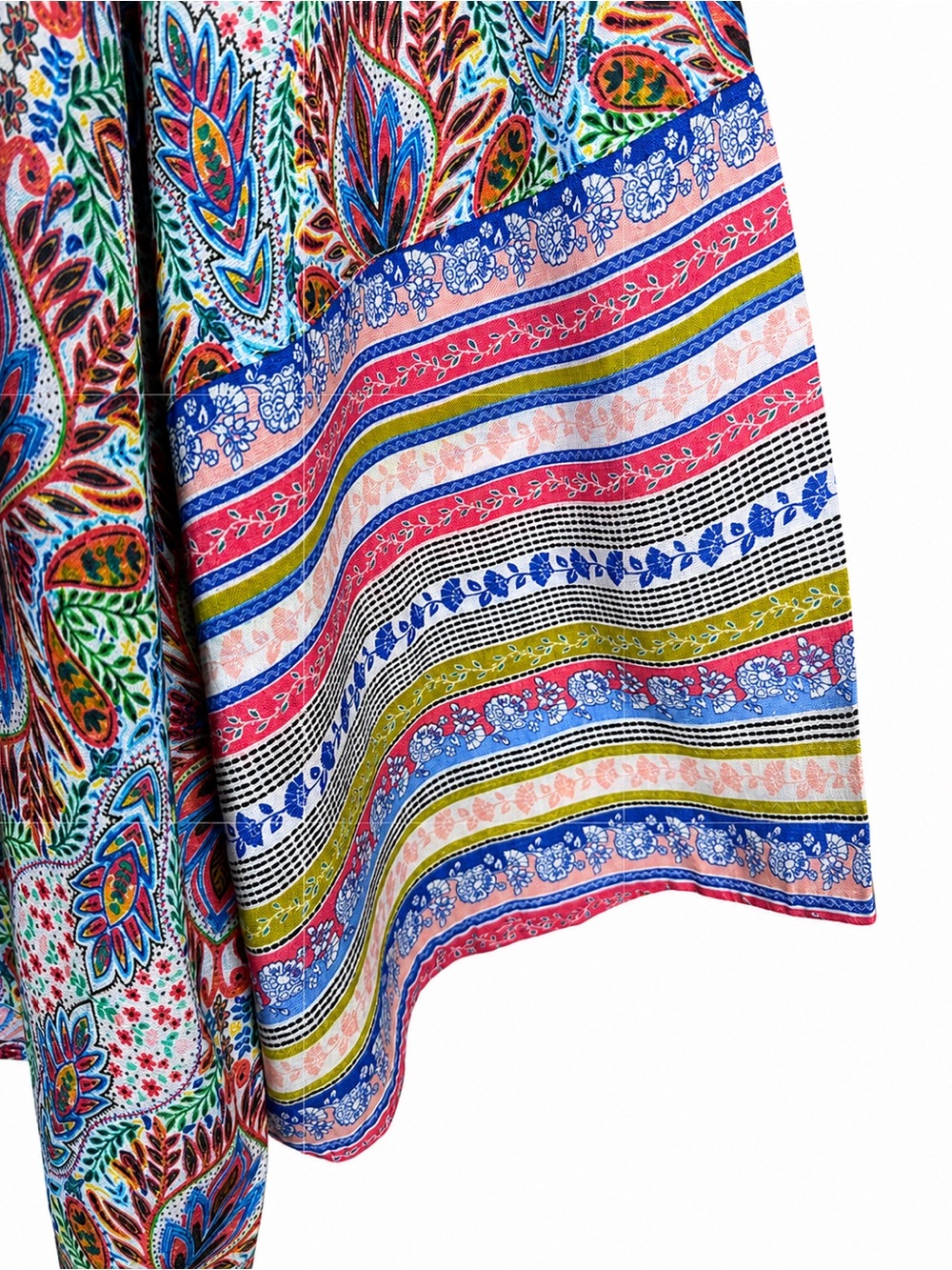 Sundance Flowy Boho Tassel Top Colorful Artisan Print Blouse Size L. Gorgeous ⚡️ - Picture 6 of 14